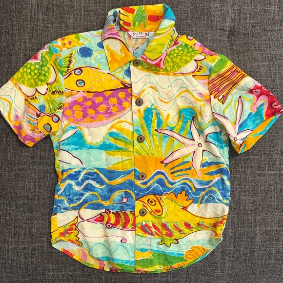 Jams World Other - Vintage 90s Jams World Little People “Creatures Sea” Hawaiian Shirt – XS